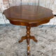 Guéridon Ancien Table Appoint Tripode Bois +  Plateau Marqueterie Vint
