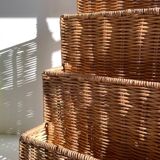 Vintage rattan storage basket