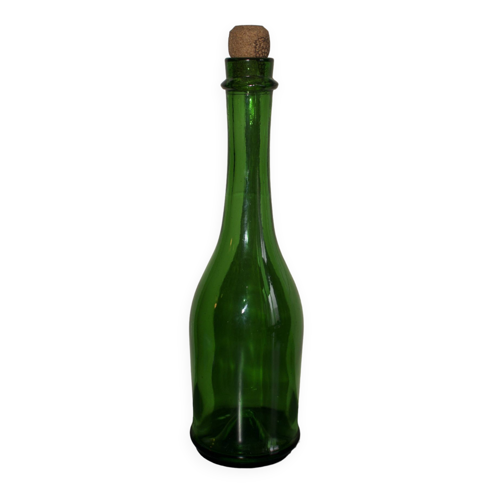 Vintage green glass bottle