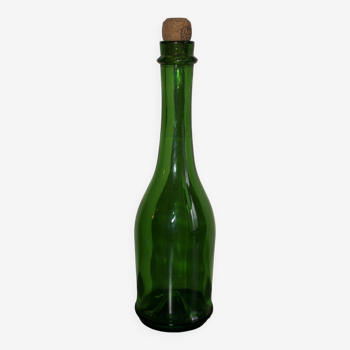 Vintage green glass bottle