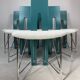 Ensemble de 6 chaises à repas Memphis en bouclé, années 1980