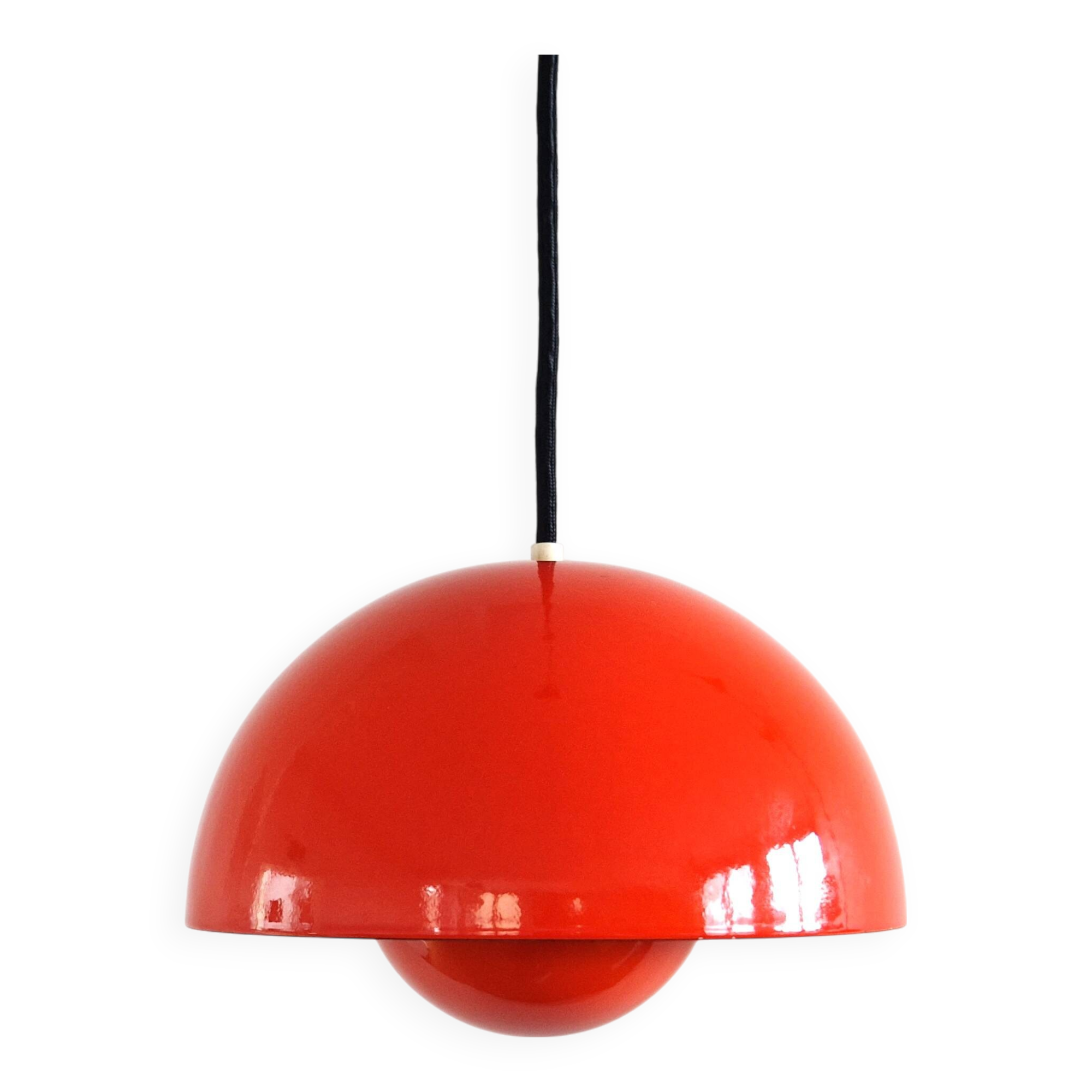 Dark orange Flowerpot pendant lamp by Verner Panton for Louis Poulsen