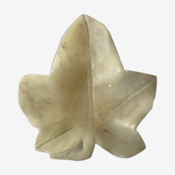 Empty pocket in the shape of alabaster ivy leaves