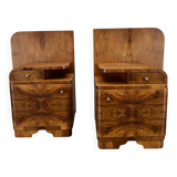 1939s pair of Art Deco bedside tables, Czechoslovakia