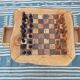 Rustic chess table in olive wood chess game 17.7 "with 32 pieces of craft chess