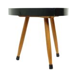 Small Triangular Plant Table Parquet Wood 1950s