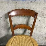 4 old straw chairs / rope
