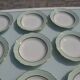 12 green deep plates "l'amandinoise"