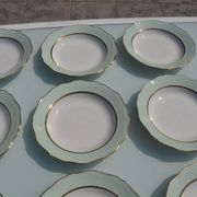 12 assiettes creuses vertes "l'amandinoise"