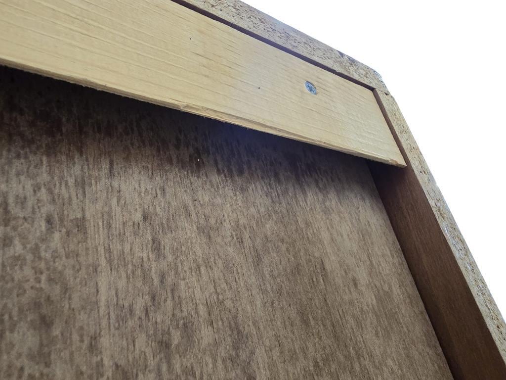 Vintage XL wooden wall cabinet / wardrobe with sliding doors