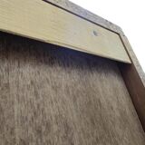 Vintage XL wooden wall cabinet / wardrobe with sliding doors