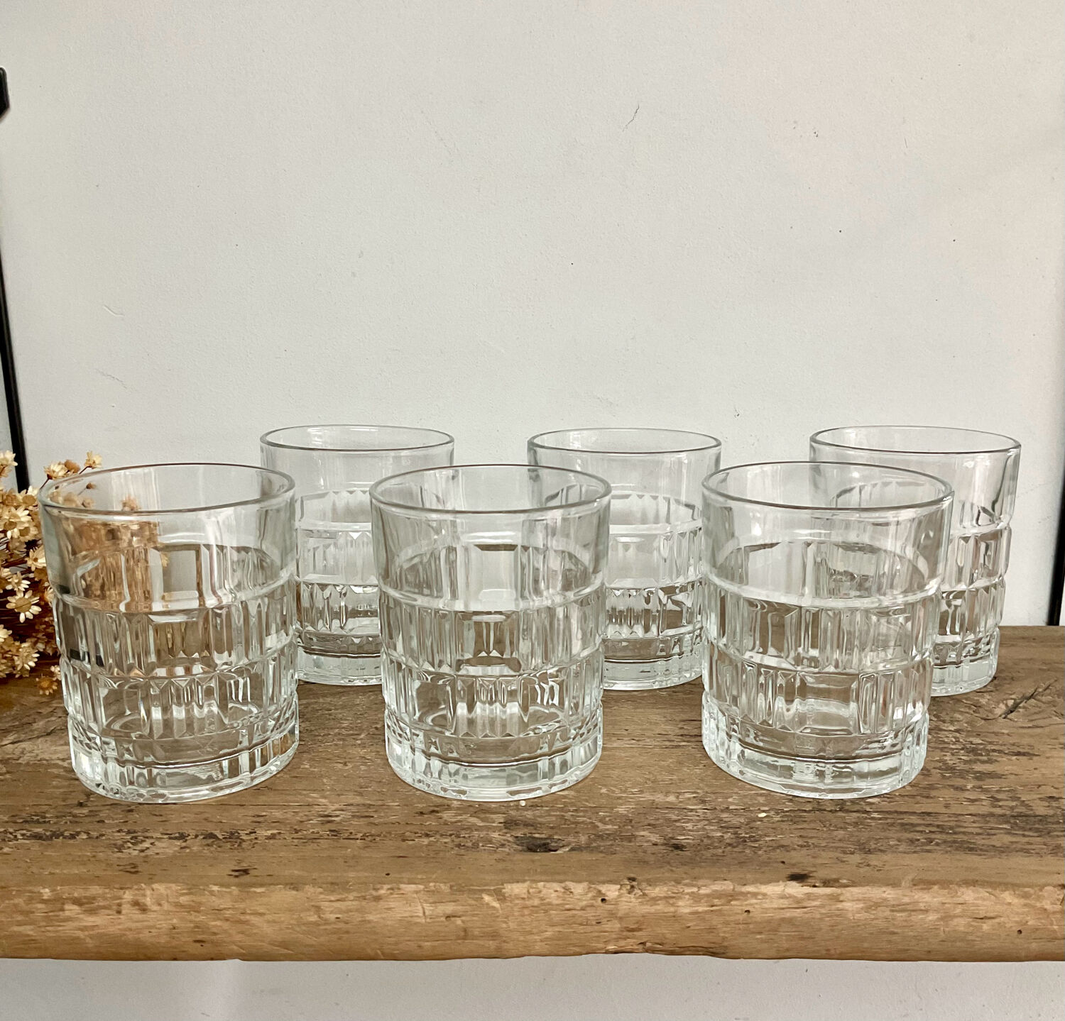 6 vintage Préfontaines whisky glasses