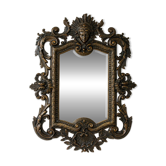 Bevelled bronze mirror, Second Empire 19th century, Louis XV style.