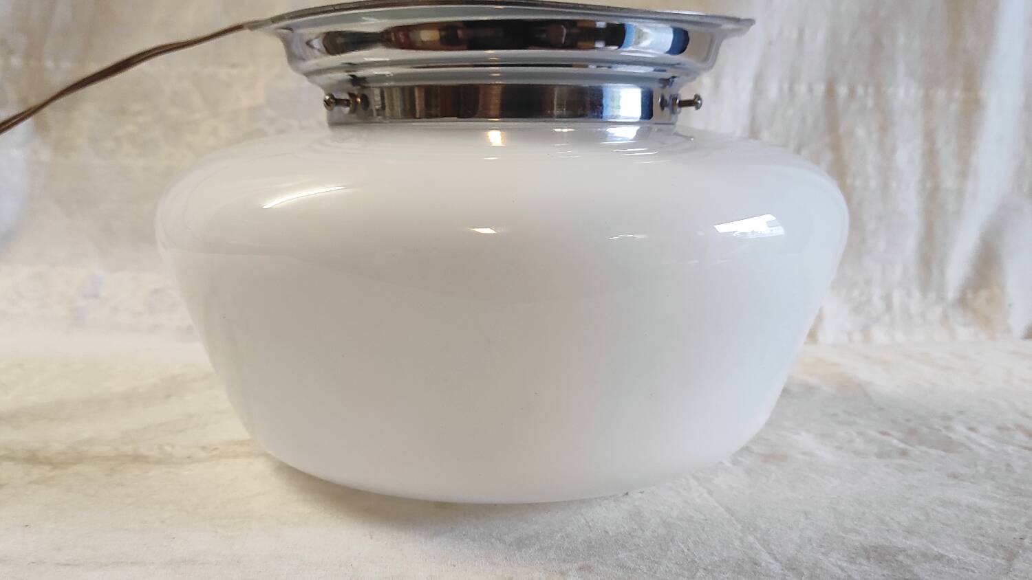 Art Deco ceiling light with opaline globe - mid 20th century