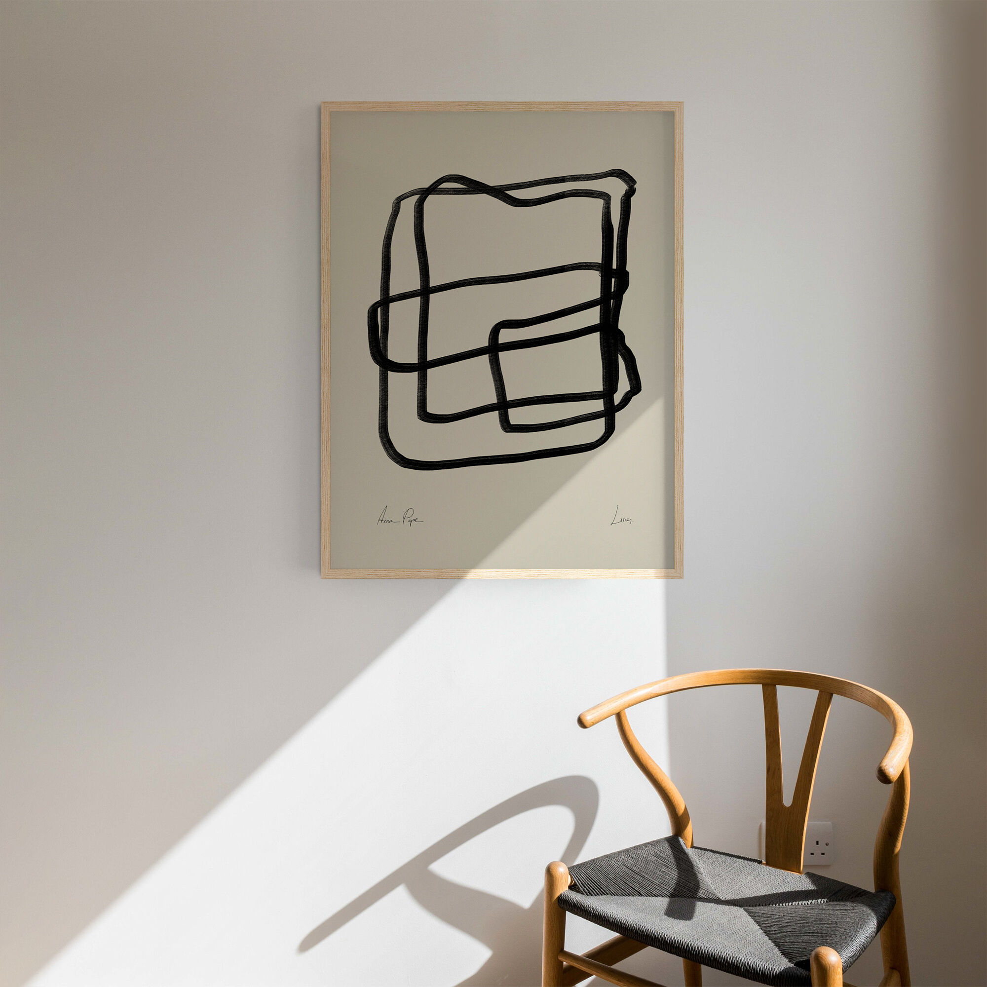 Framed abstract giclee art print 50x70cm