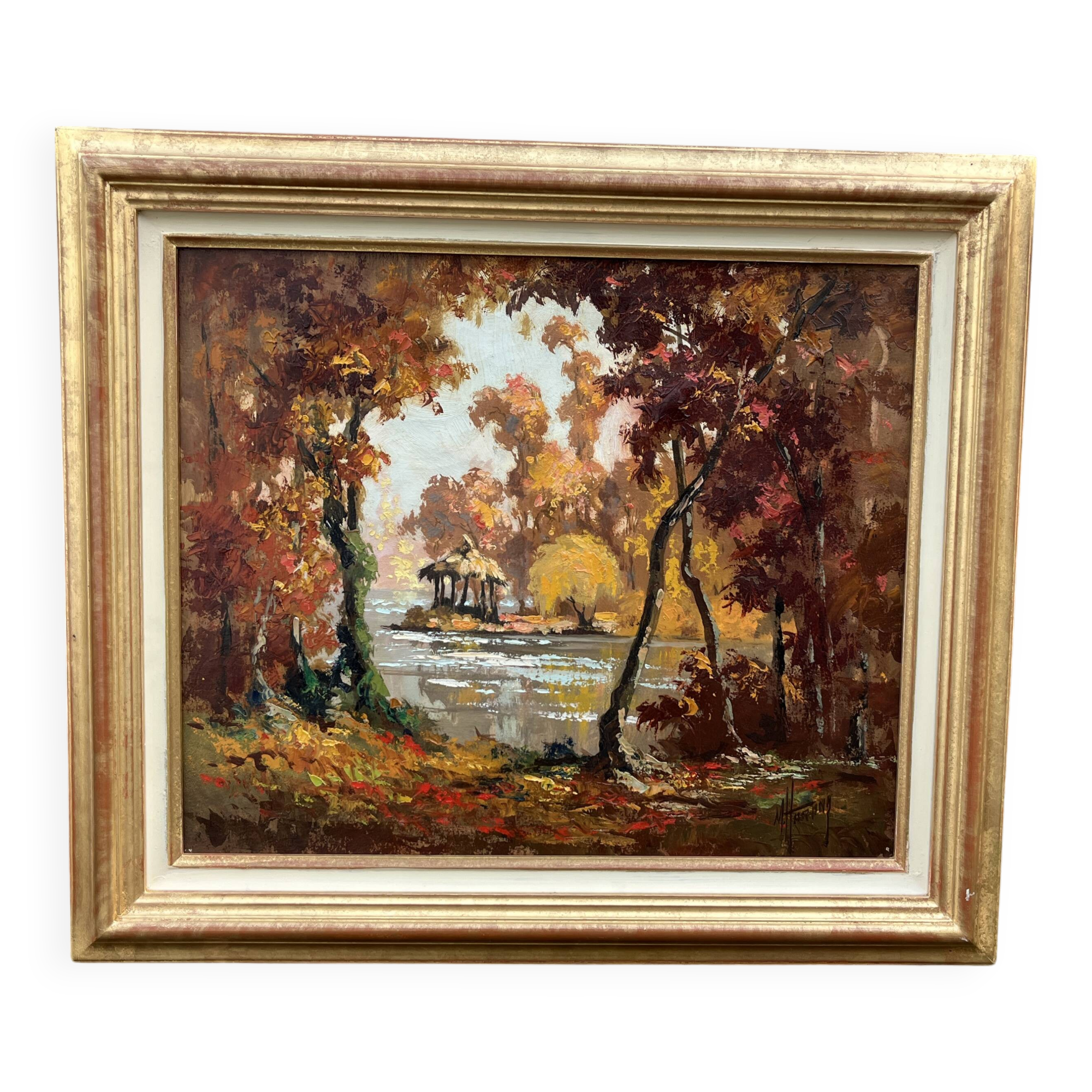 Colorful Autumn Landscape Painting XX signed