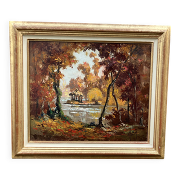 Colorful Autumn Landscape Painting XX signed