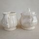 Teapot, sugar bowl and ivory milk jar from Sarreguemines