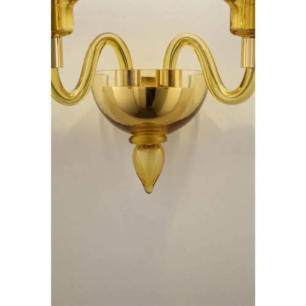 Amber Murano Glass Sconce with Linear Design by Simoeng for Simoeng