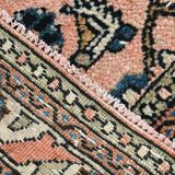 5x7 Wool Vintage Oushak Area Rug, Samon & Navy Blue Persian Rug, 142x209 Cm