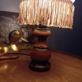 Romantic vintage bedside lamp with fringed glass