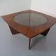 Vintage rosewood and glass coffee table, Denmark, 1960s