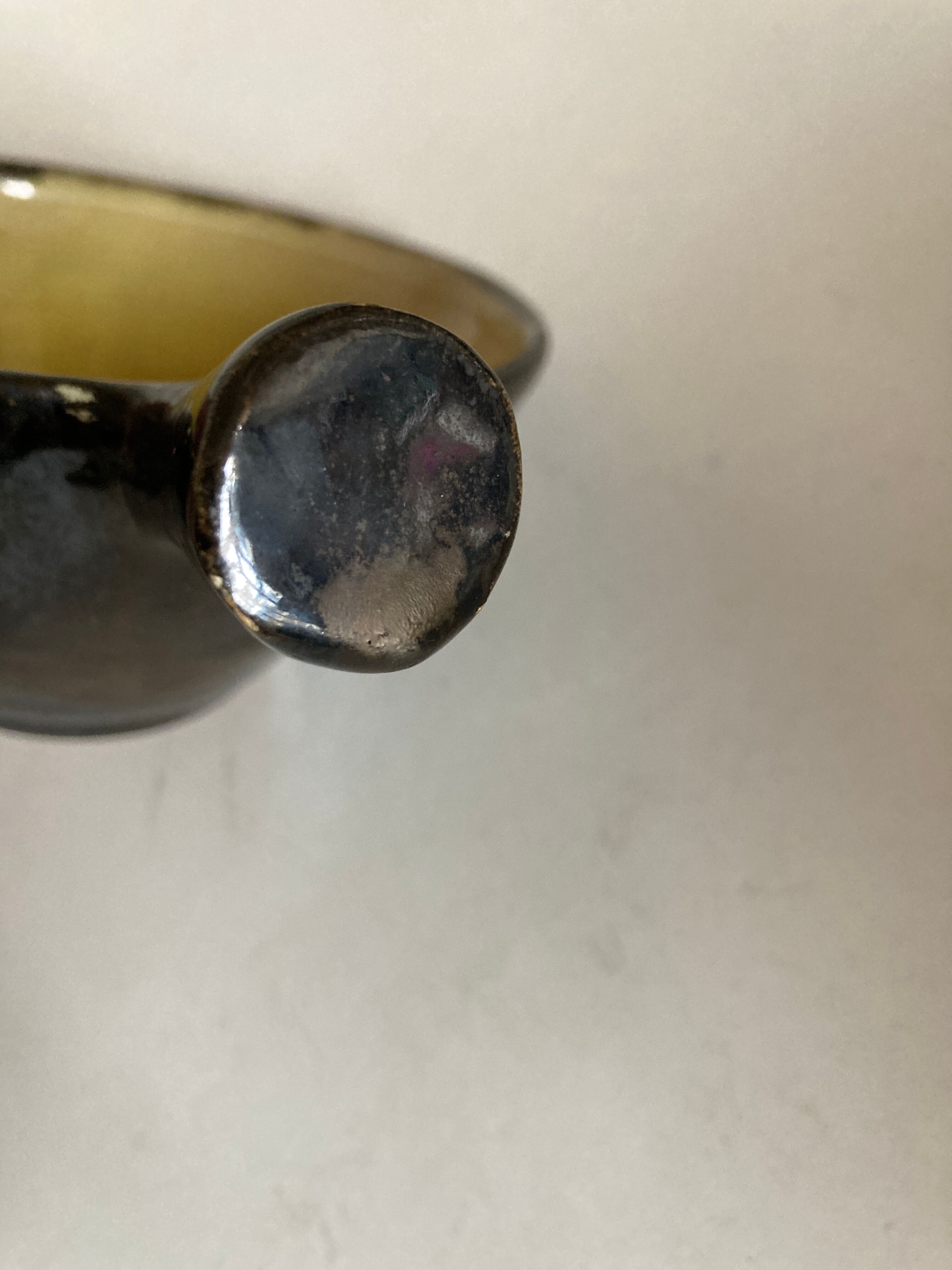 Signed mid century 1960 glazed earth cup