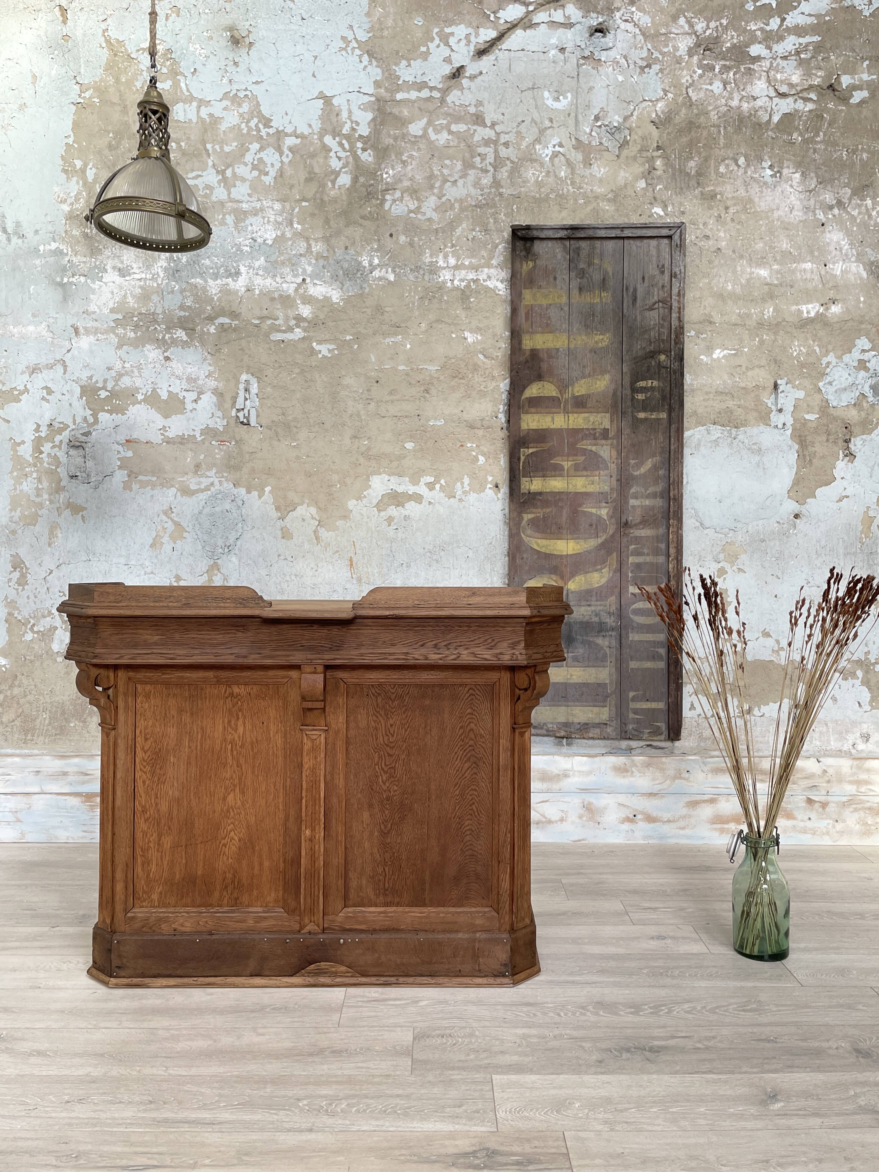 Solid oak box countertop, circa 1900.