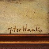 Painting still life with roses signed with J.Ter Haak,1970