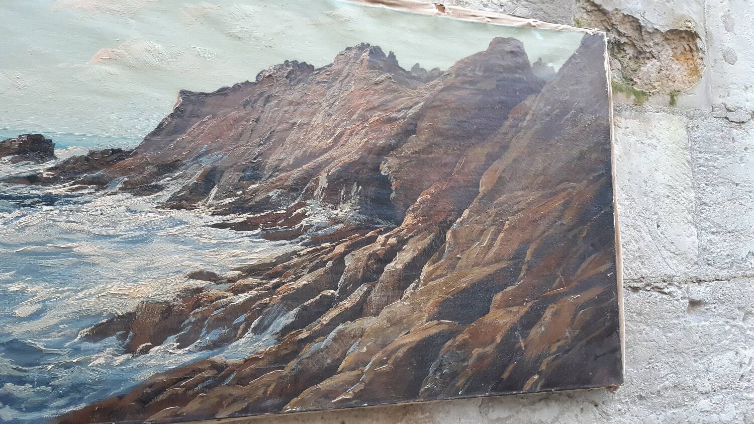 Oil on marine canvas, early 20th century