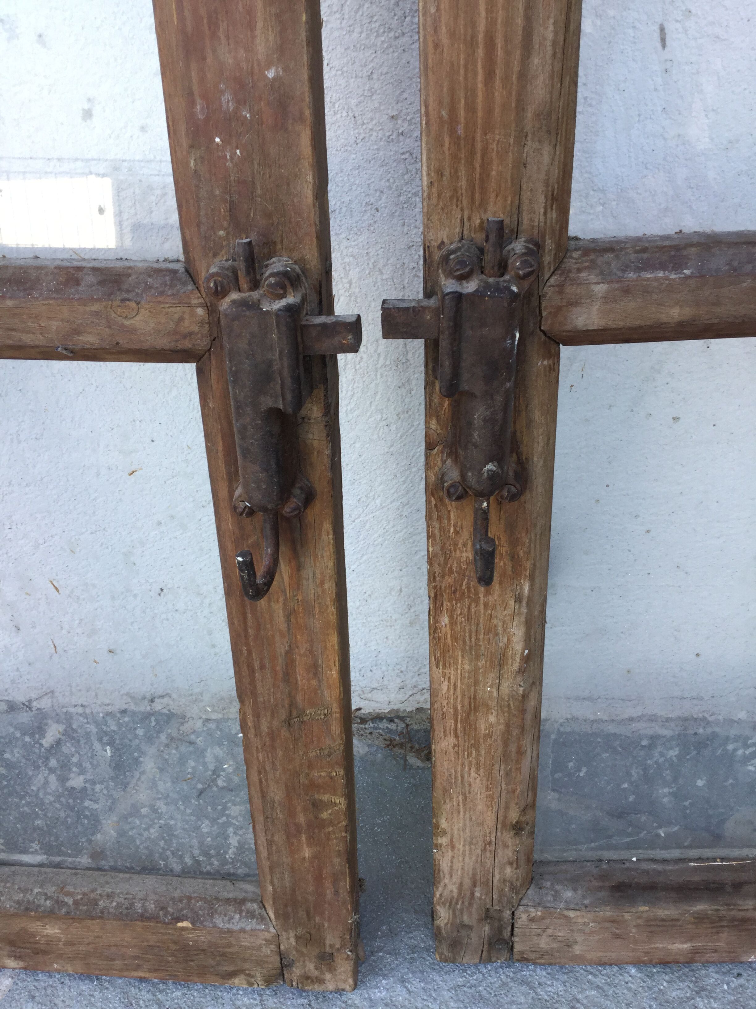 Old arched oak windows