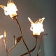 Wrought iron floor lamp and glass paste lampshade