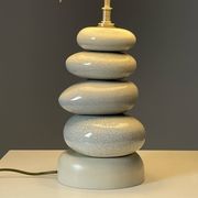 Cracked pebble lamp by François Châtain with its original lampshade, France 1970s
