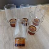 Série de 5 verres chope verre coloré 37 Cl Luminarc Années 60/70 vintage