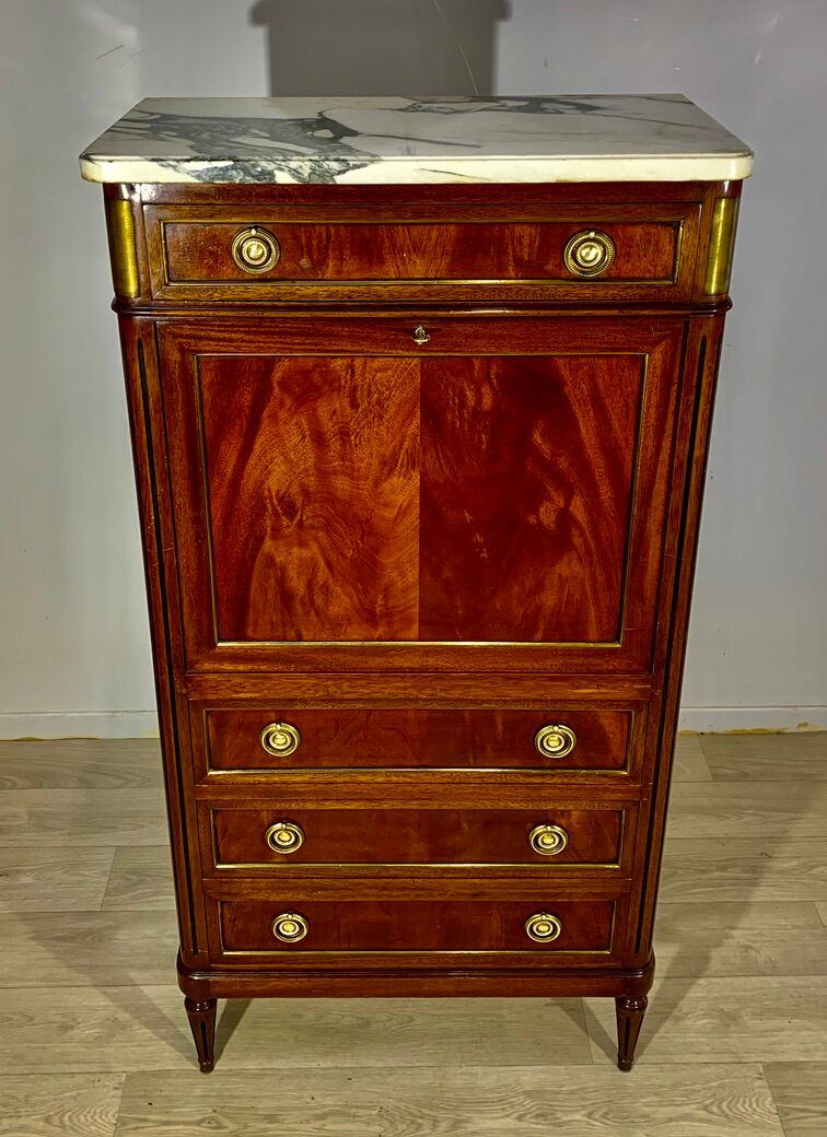 SECRETARY of Louis XVI Style, ACAJOU, nineteenth century