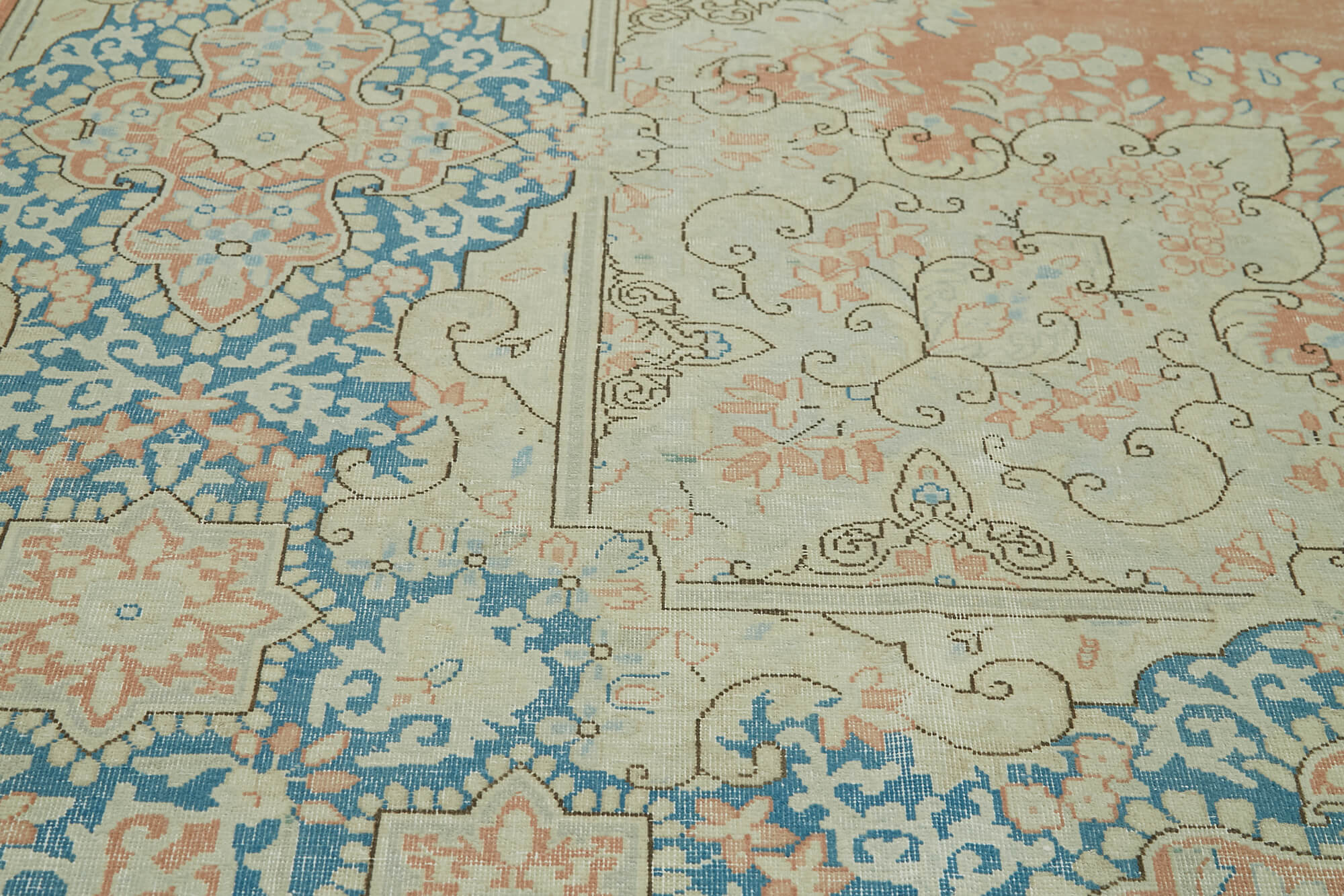 Handmade Oriental Contemporary 1980s 291 cm x 414 cm Beige Wool Carpet