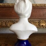 Small biscuit bust with blue base
