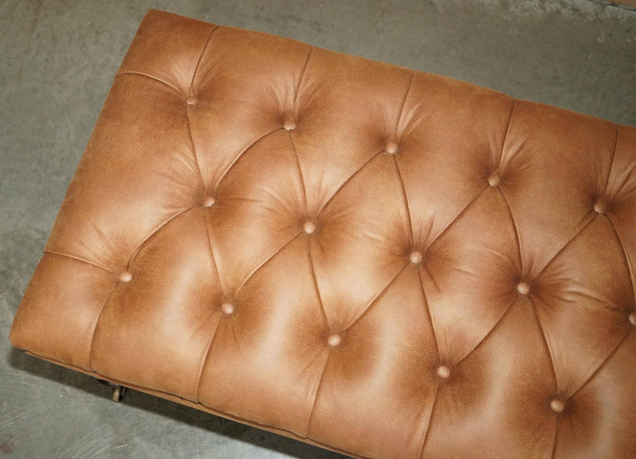 Chesterfield XXL leather sofa hand-dyed