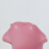 Vase rose pied verre de lait torsadé