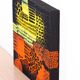 Orange, black and yellow abstract acrylic painting on stretched canvas