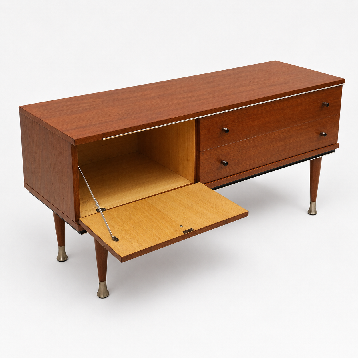 Vintage low teak sideboard 1960s