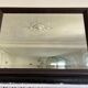 Beveled vintage mirror in painted wood 95x68cm