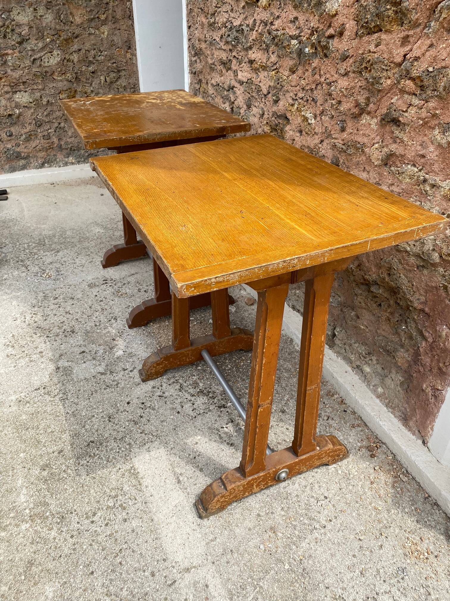 Vintage wooden bistro table