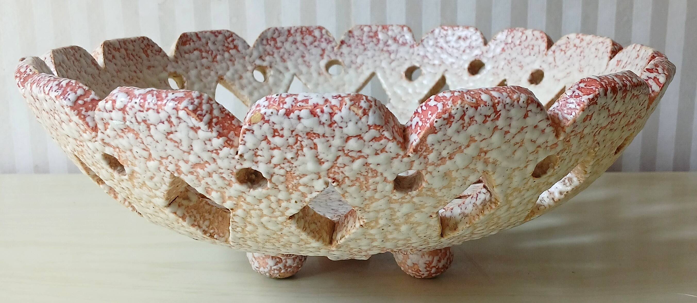 Louis Dage (1885–1961) large openwork tripod bowl