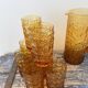 Orangeade service in amber glass 8 glasses and their pitcher