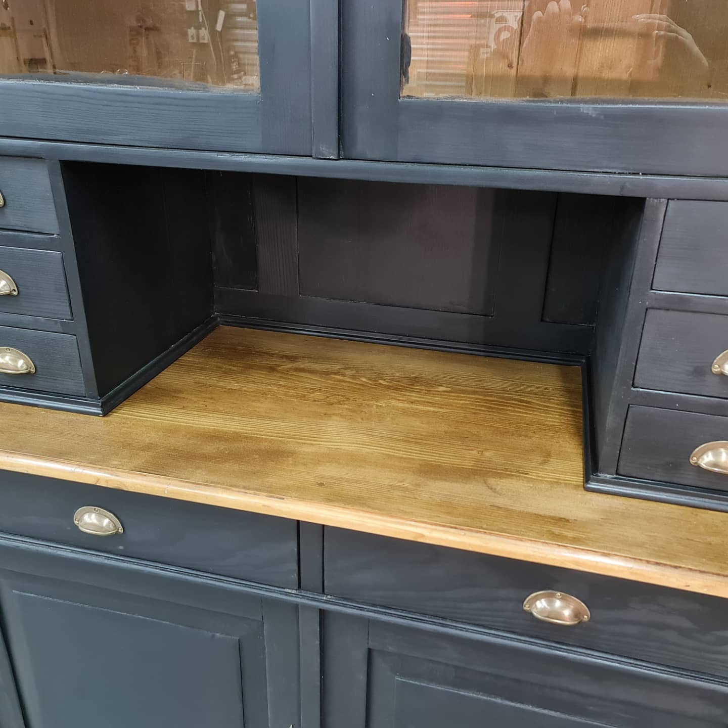 Large cabinet cabinet patina black buffet bookcase drawers