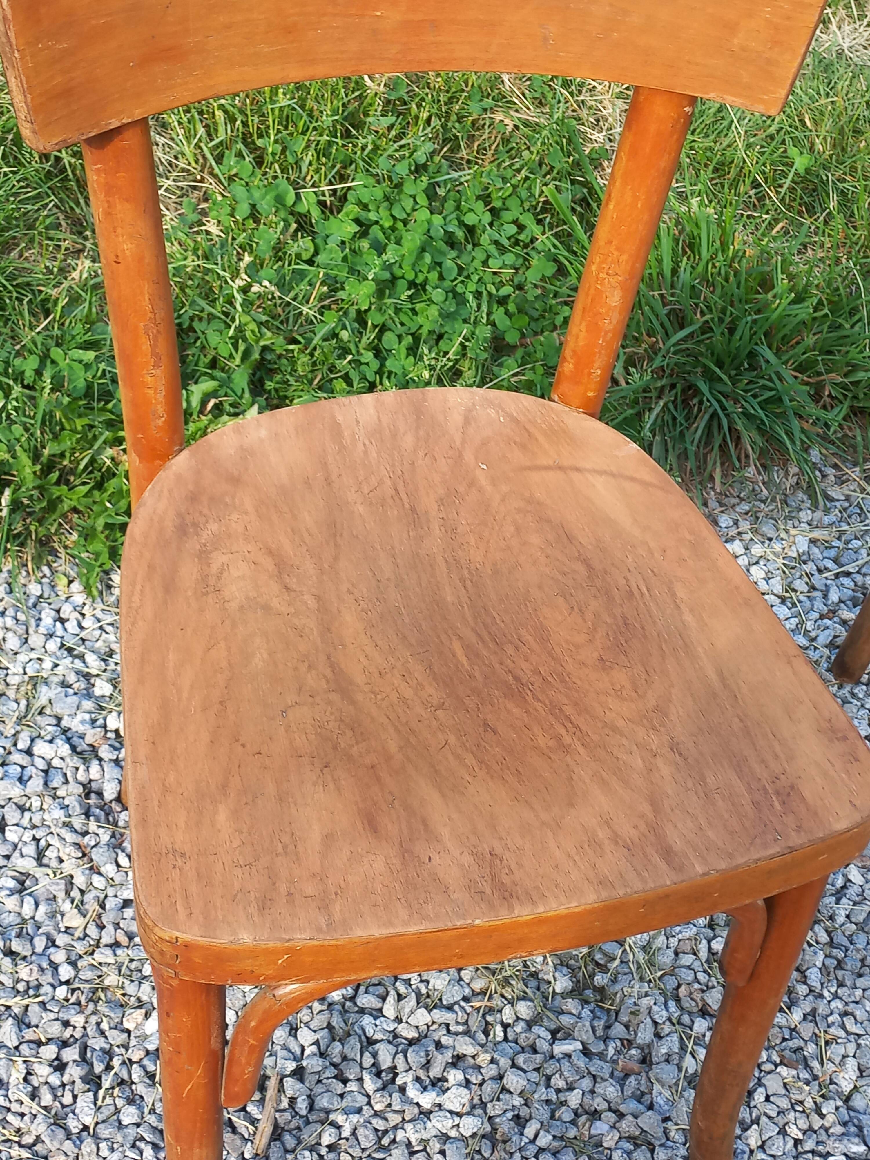 Set of 4 Thonet bistro chairs from the 1950s.