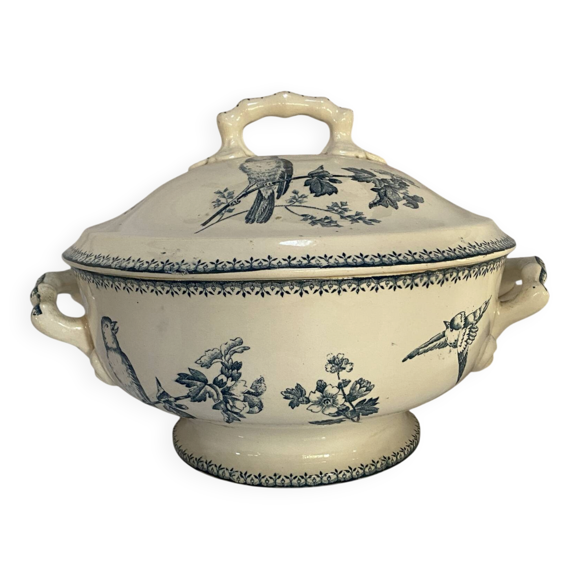 Ironstone soup tureen Longwy model Tits