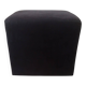 Minimalist square pouffe in black suede