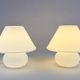 Set of 2 mushroom lamps, opal glass, Glashütte Limburg, Germany, 1970s